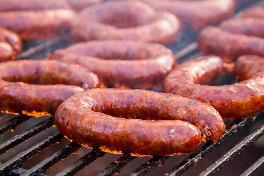Photo of chorizo on the grill.